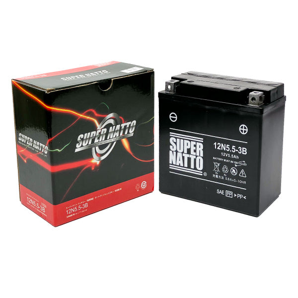 スーパーナット 12N5.5-3B (シールド型) バイク用バッテリー