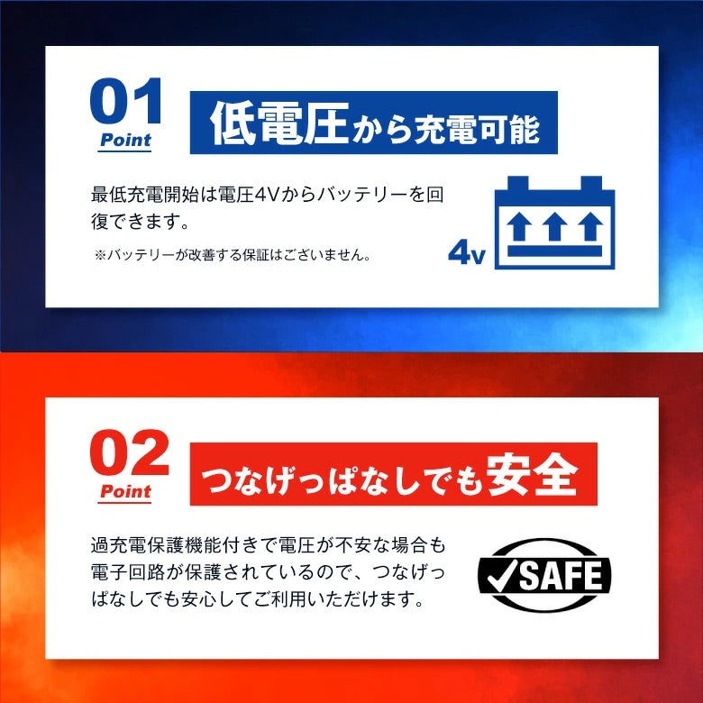 TecMATE TM-577 OptiMATE 2 Duo 4バンク リン酸鉄リチウム兼12V鉛バッテリー充電器 12V/12.8V 2A出力 テックメイト オプティメイト