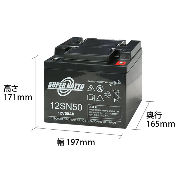 スーパーナット 12SN50 埋め込み式 サイクルバッテリー