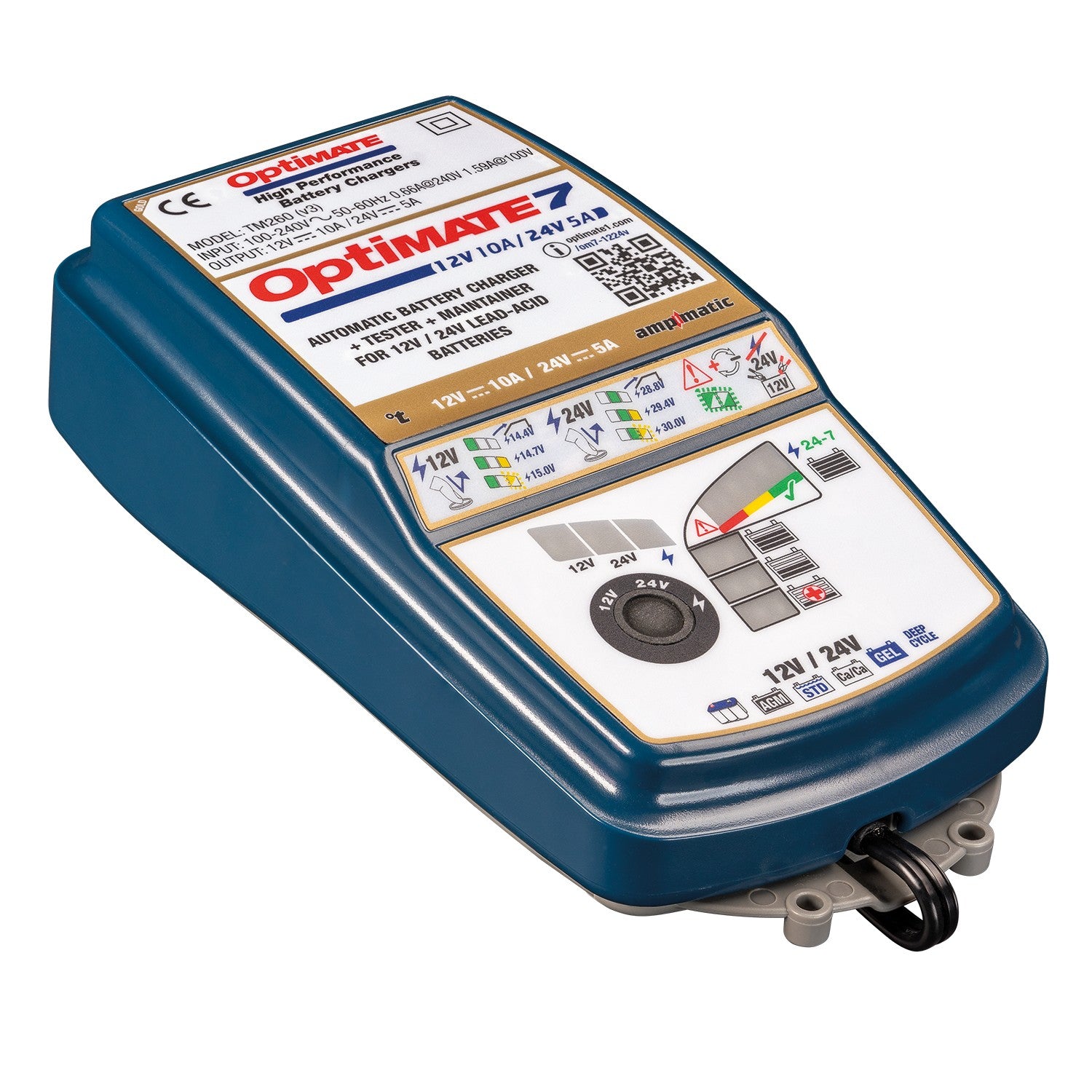 TecMATE OptiMATE 7 12V/24V バッテリー充電器 TM-267 – バッテリーストア.com