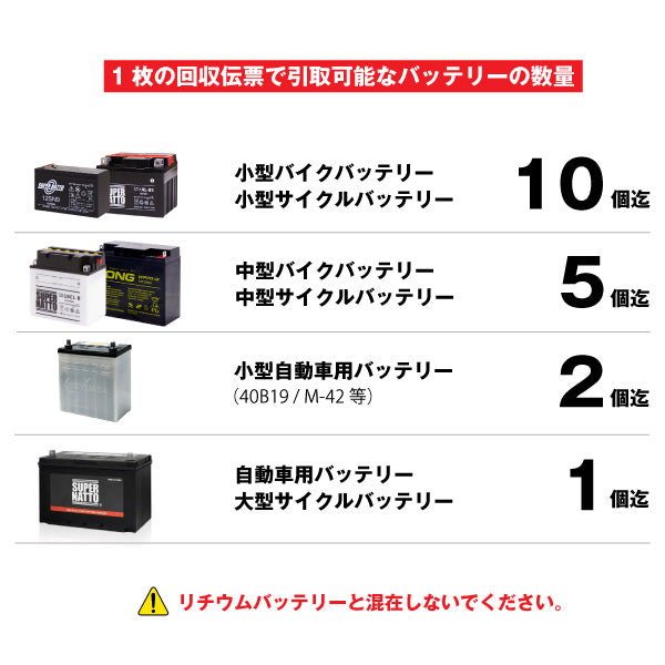 不要バッテリー回収伝票