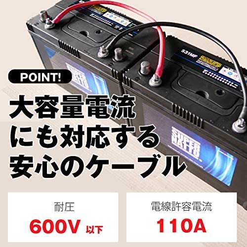 ディープサイクルバッテリー増設用並列ケーブル