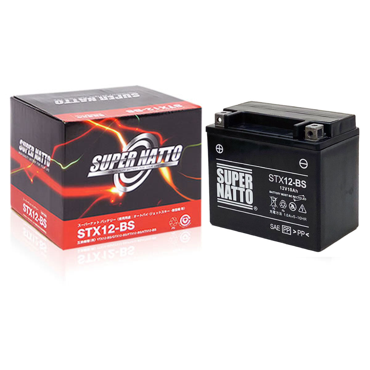 スーパーナット STX12-BS (シールド型) バイク用バッテリー