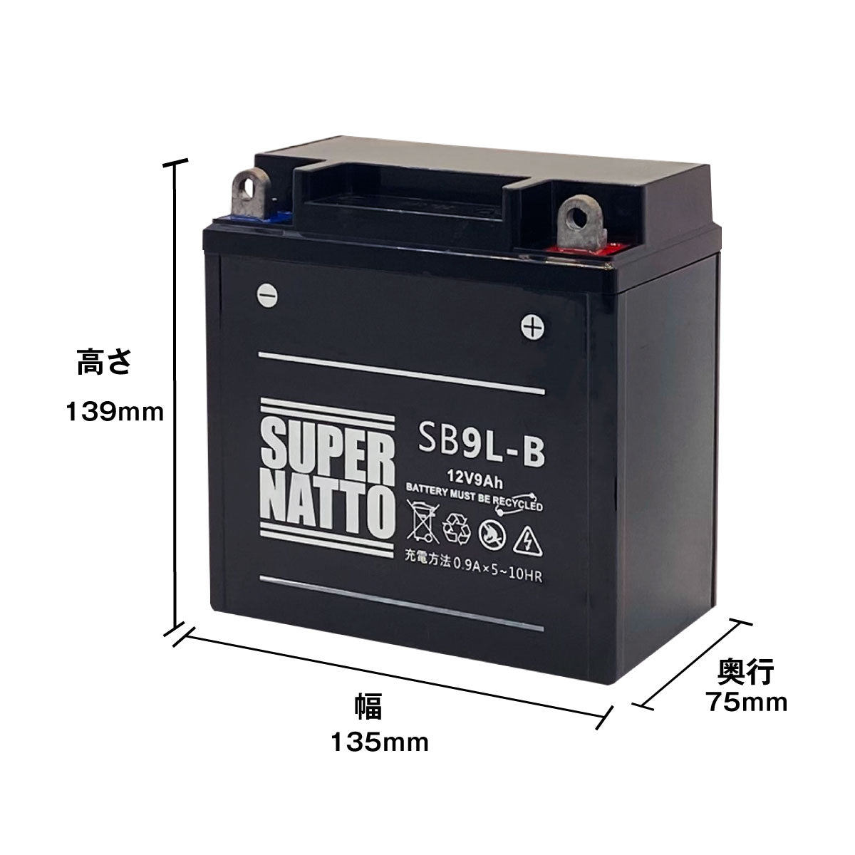 スーパーナット SB9L-B (シールド型) バイク用バッテリー