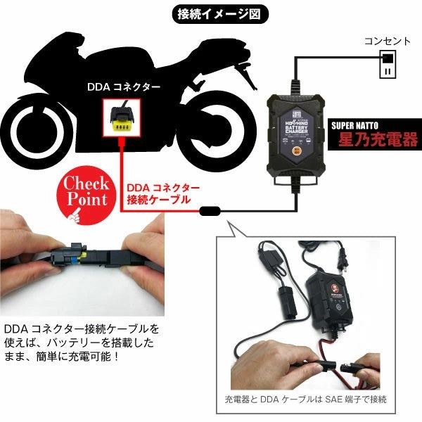 スーパーナット ドゥカティ対応バッテリー充電器（6V/12V切替式）
