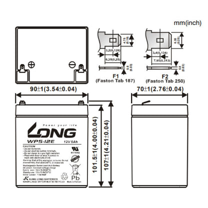 LONG WP5-12E サイクルバッテリー