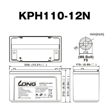 LONG KPH110-12N サイクルバッテリー