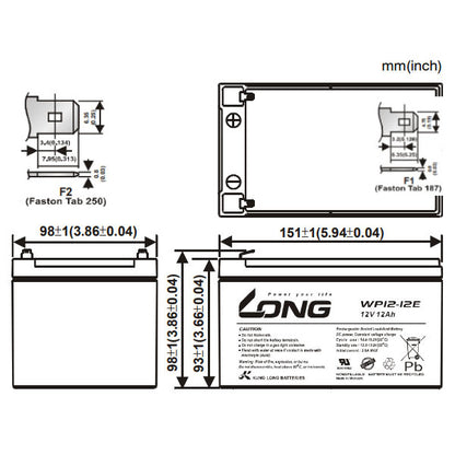 LONG WP12-12E サイクルバッテリー