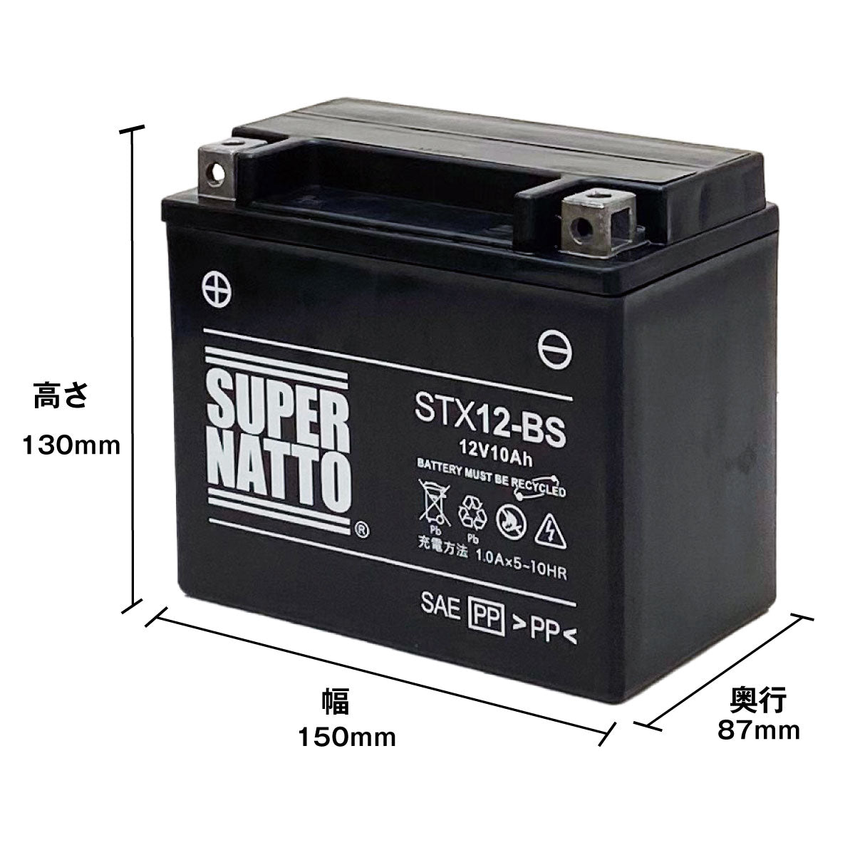 スーパーナット STX12-BS （シールド型） バイク用バッテリー