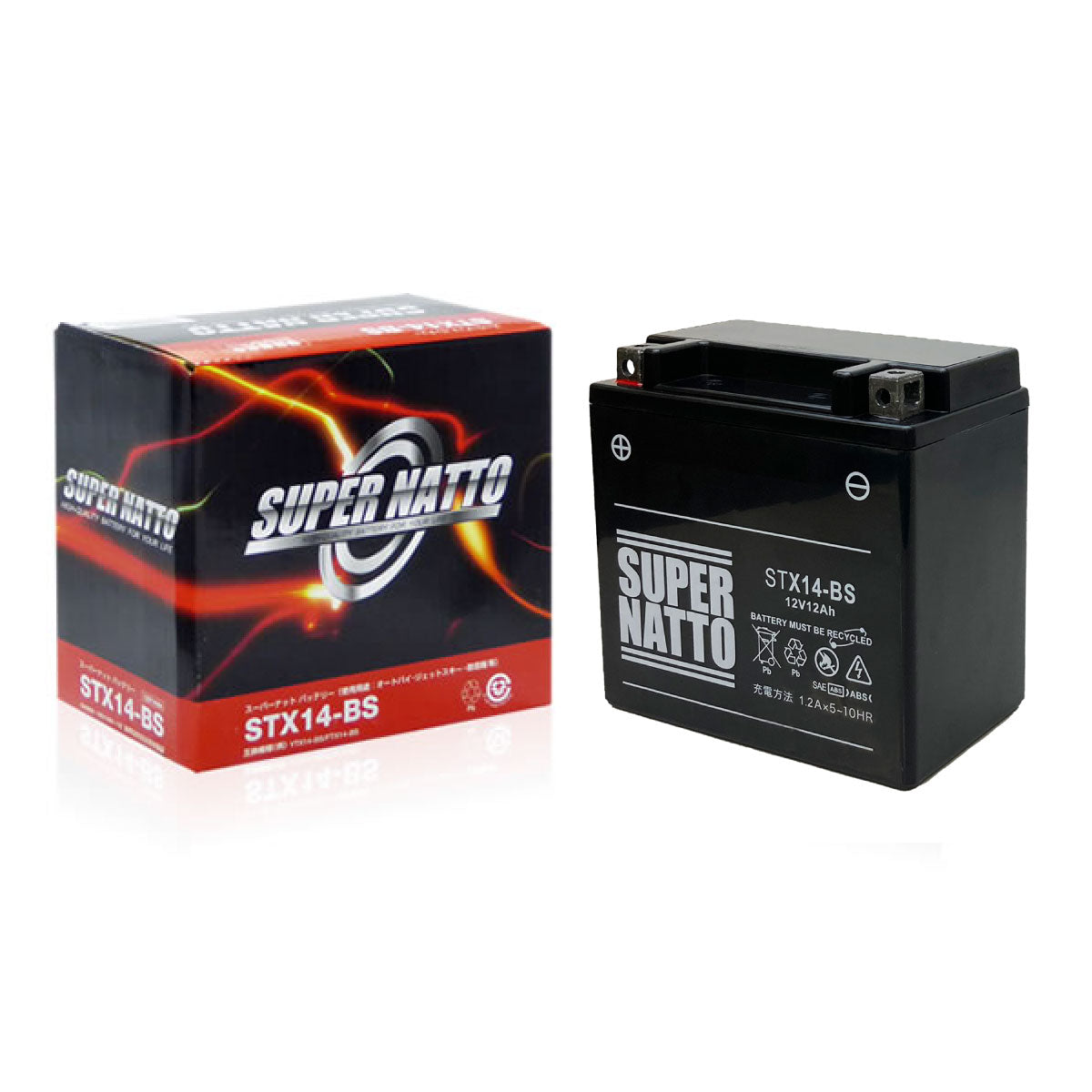 スーパーナット STX14-BS （シールド型） バイク用バッテリー