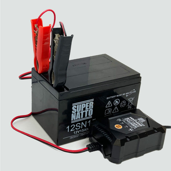 電動リール用バッテリー電源とバッテリーセット
